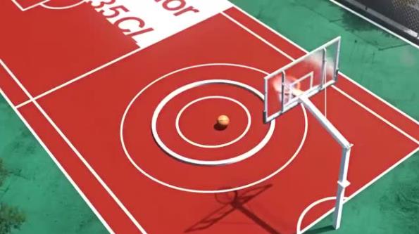 将篮球场勾勒出相机的模样